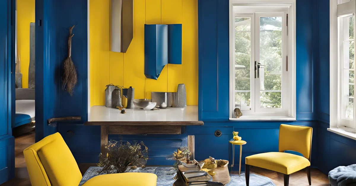 blue and yellow inside house colour combinations