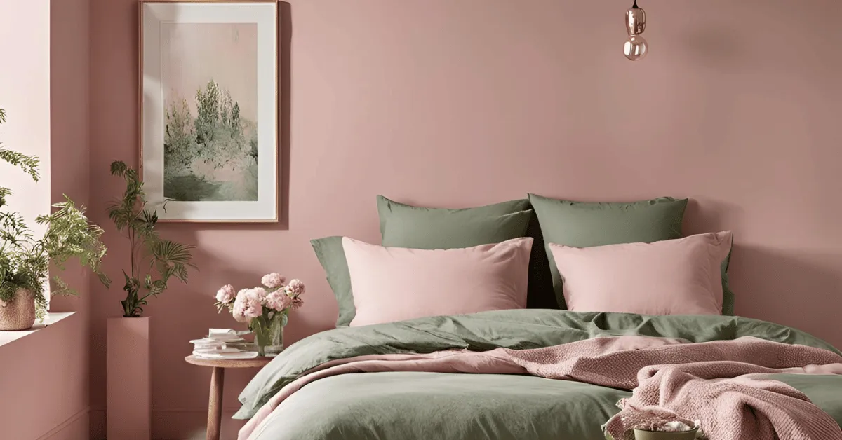 blush and sage serenity color combination for bedroom