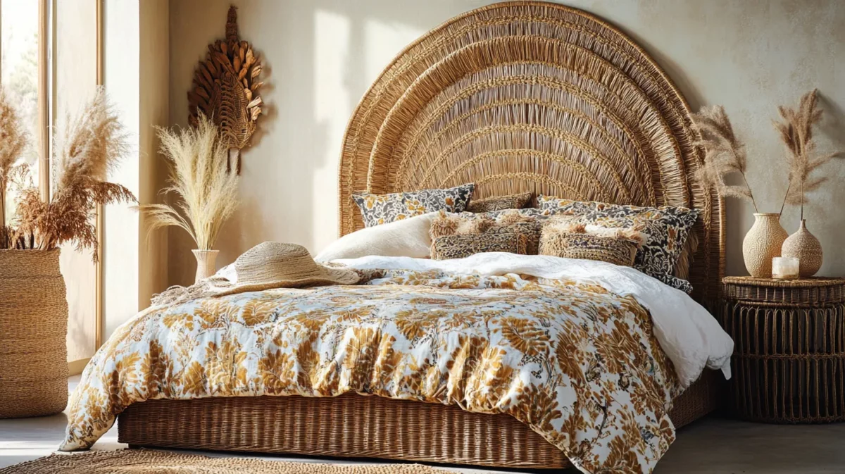 bohemian flair bed back design