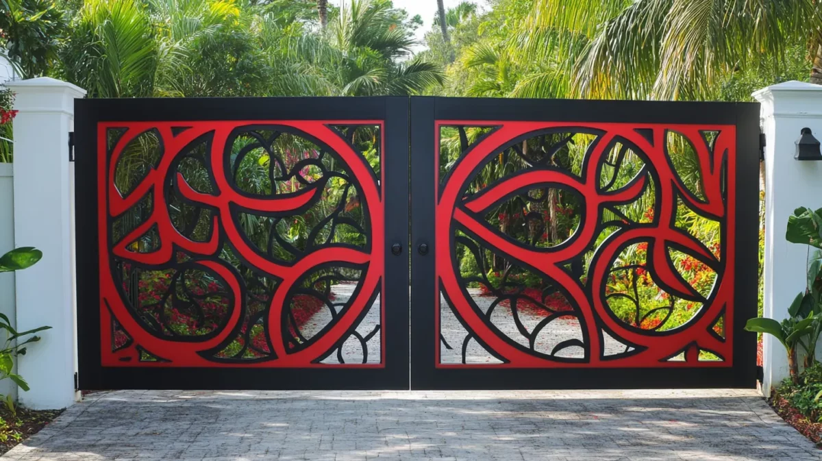 bold red and black iron gate colour combination