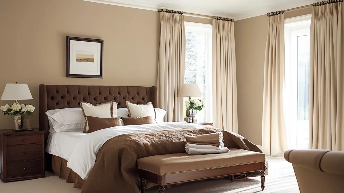 brown with beige master bedroom colour as per vastu