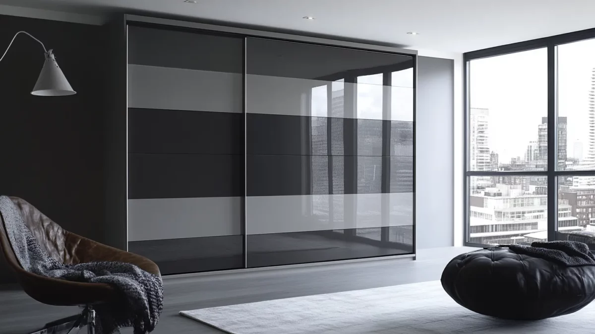 charcoal grey and white wardrobe laminate combinations