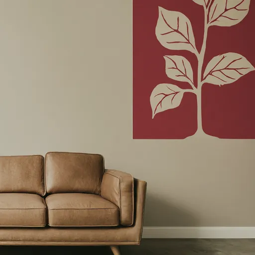 cherry red and beige color combination for wall