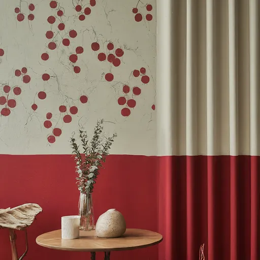 cherry red and cream color combination for wall