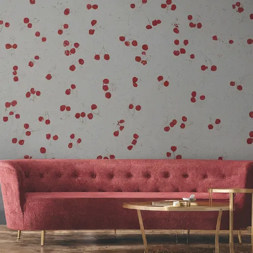 cherry red and purple color combination for hall walls