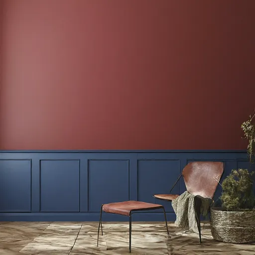 cherry red and navy blue color combination for wall