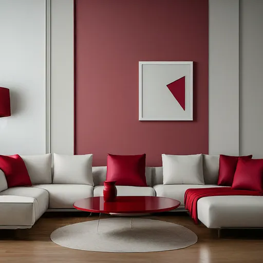 cherry red and white color combination for wall