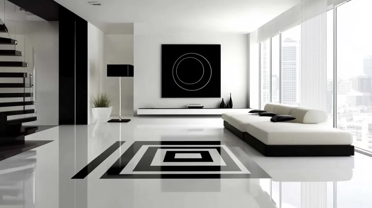 classy modern black and white simple hall colour combination