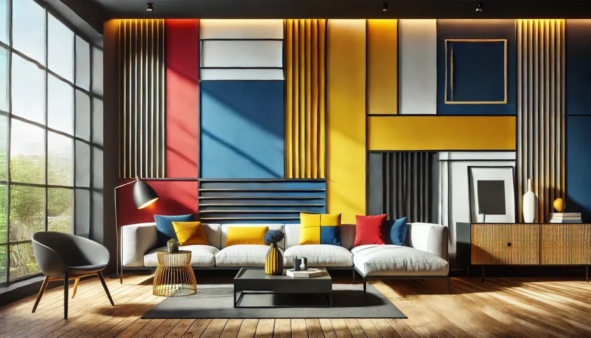 colour block fusion tape wall design for a modern touch