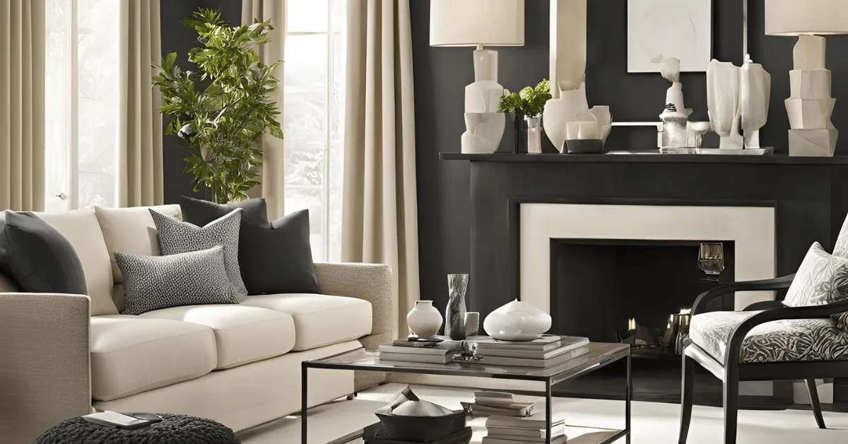 colour combination of cream and charcoal for your living room