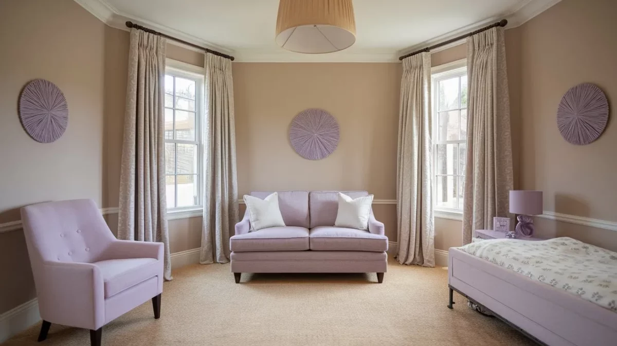 colour combination with light purple and beige