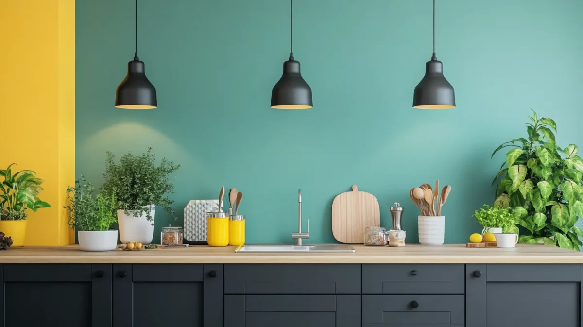 complementary colors for small kitchens with dark cabinets