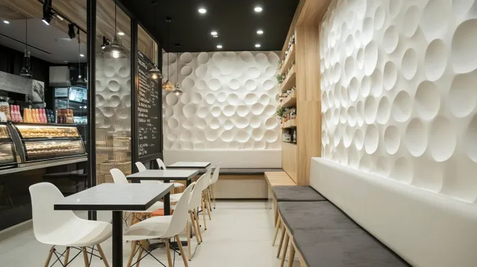 creative pvc wall panel design for shop