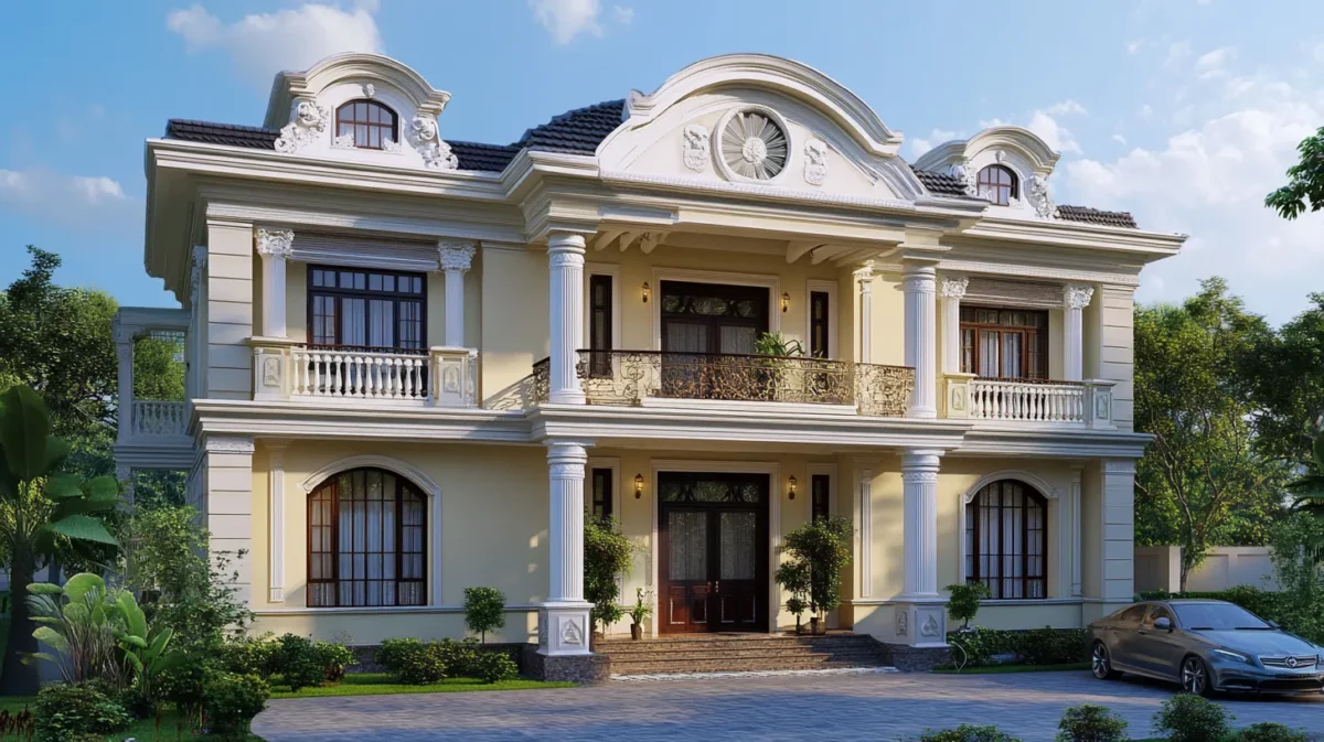 decorative mouldings low cost normal house front elevation