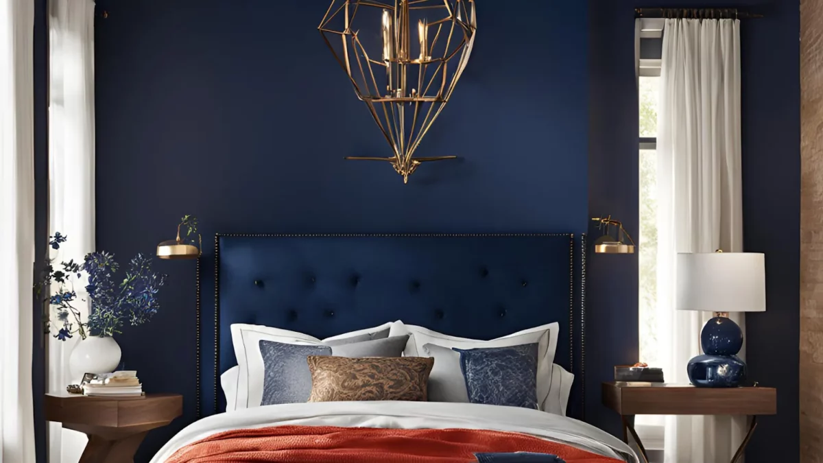 deep blues in nippon paint design of bedroom