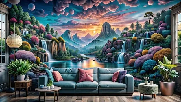 dreamland living room modern 3d wall painting