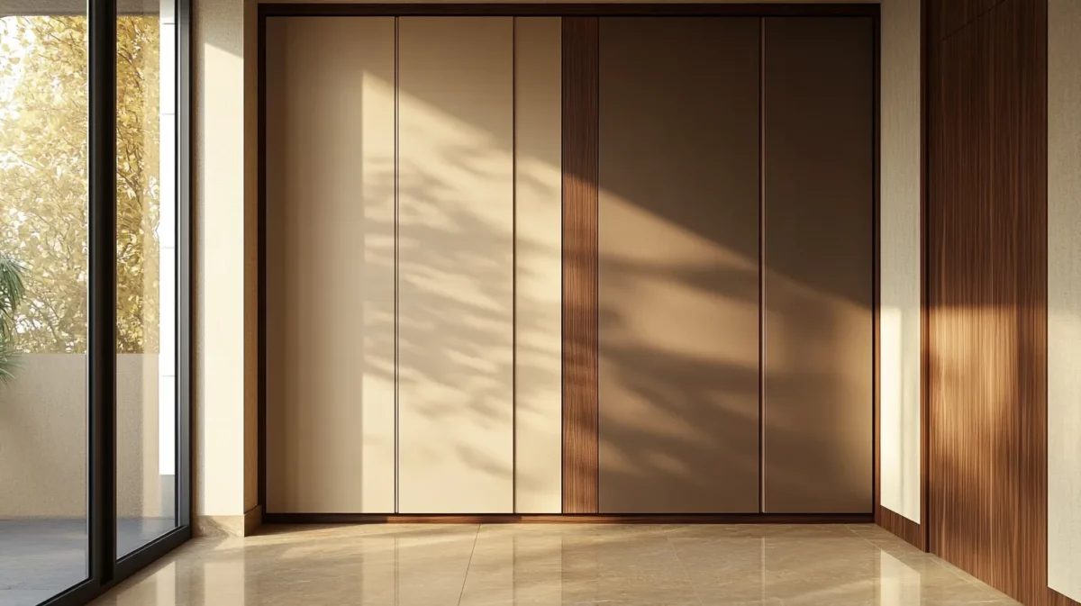 beige and chocolate brown wardrobe laminate combinations