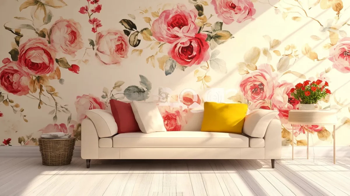 elegant floral patterns wallpaper for house wall