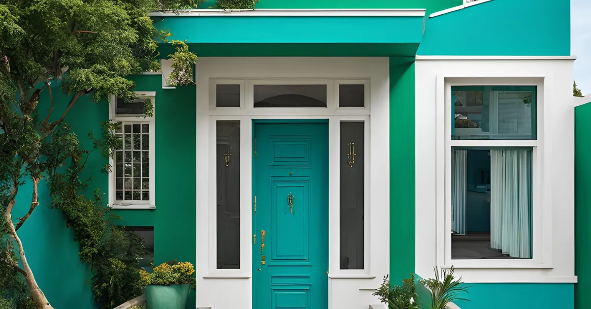 emerald and sky blue colour combination house