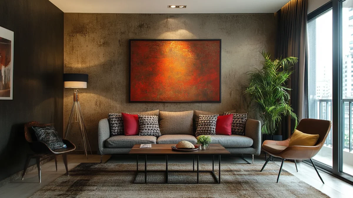 faux finish modern wall texture design for living room