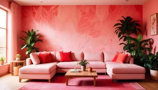 floral fusion whimsical colour combination with light pink wall