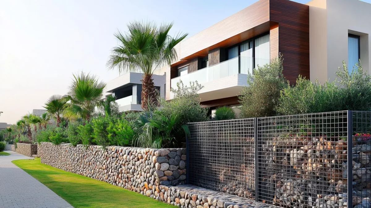 gabion luxury boundary wall design