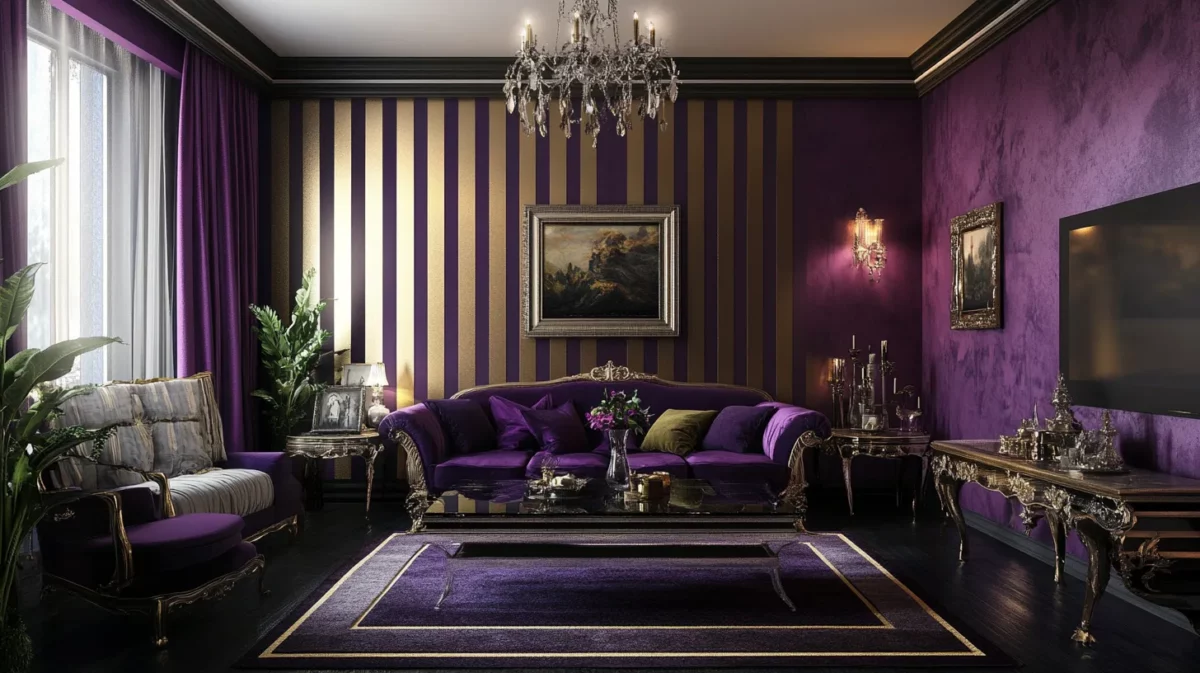 glamorous stripes modern texture paint design for living room