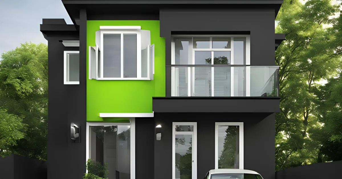 green and black house colour combination