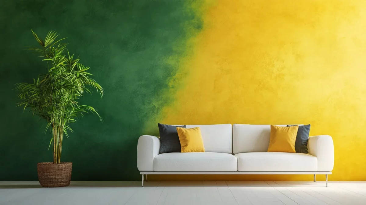 green and yellow combination wall paint