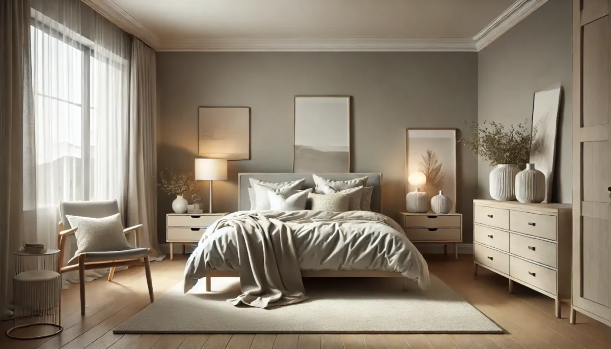 greige gray beige peaceful calm bedroom paint colors