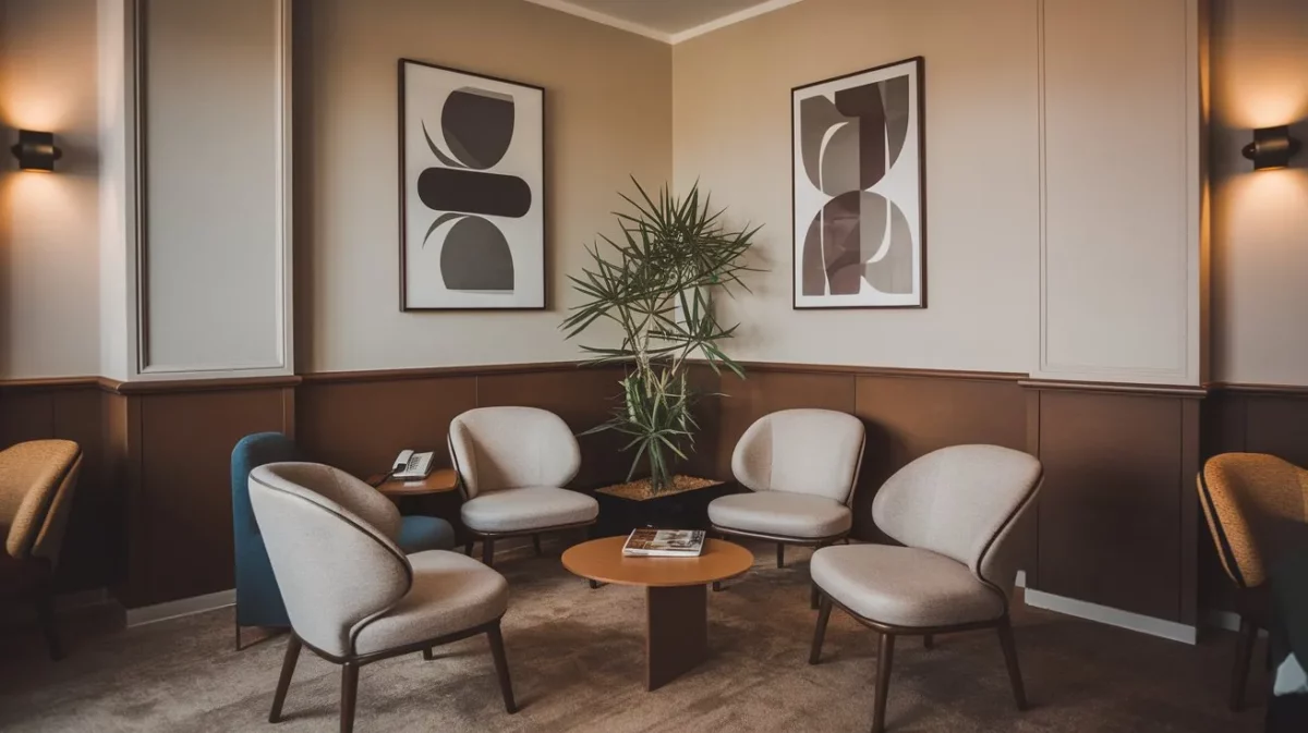 grey and brown hotel interior lounge colour combinations