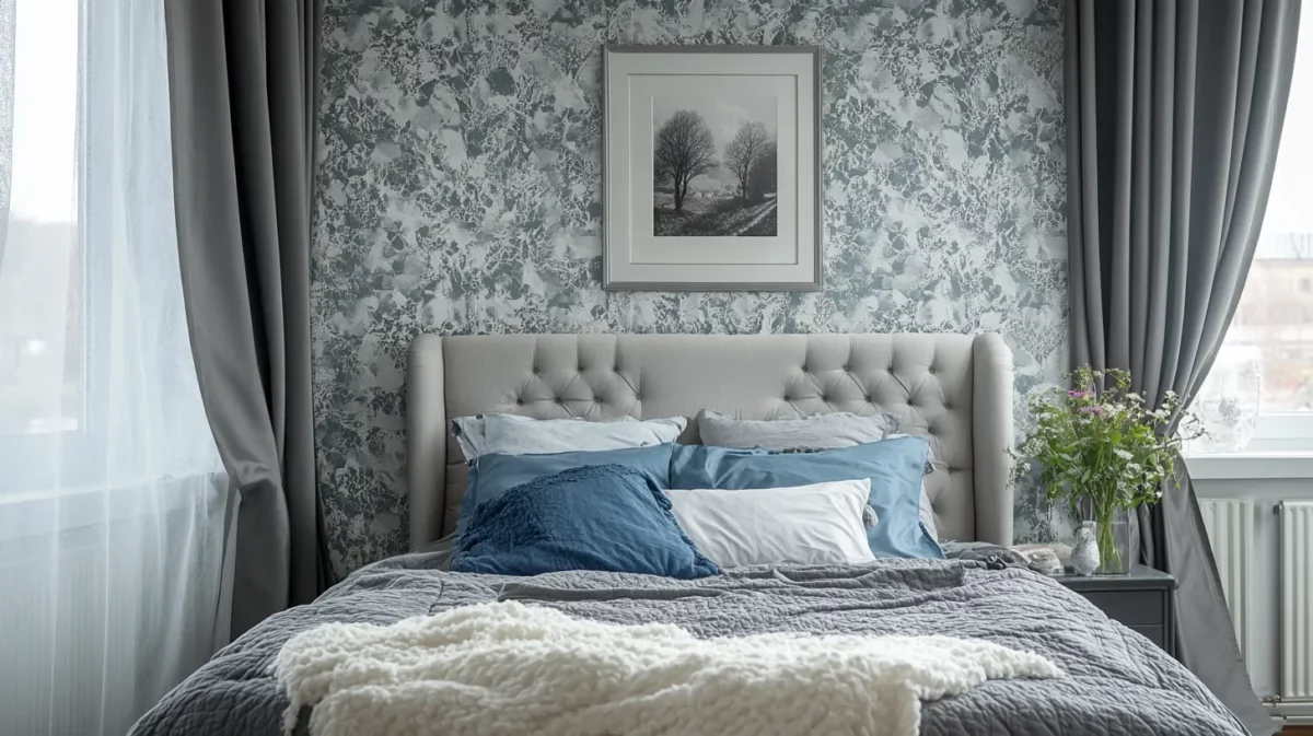 grey and white pattern wallpaper for bedroom walls