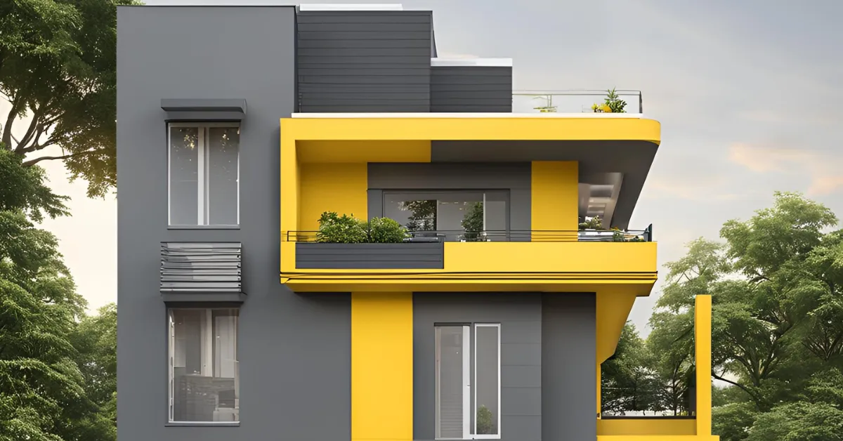 grey and yellow colour combination for house exterior