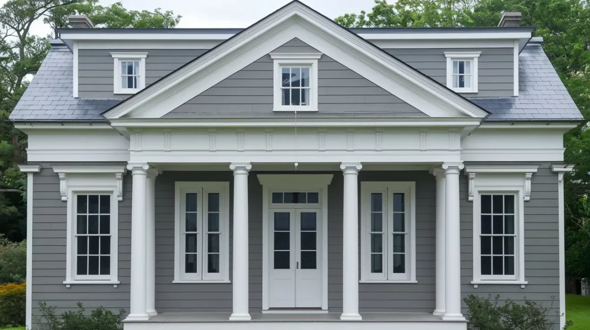 grey with white colour combination for house exterior