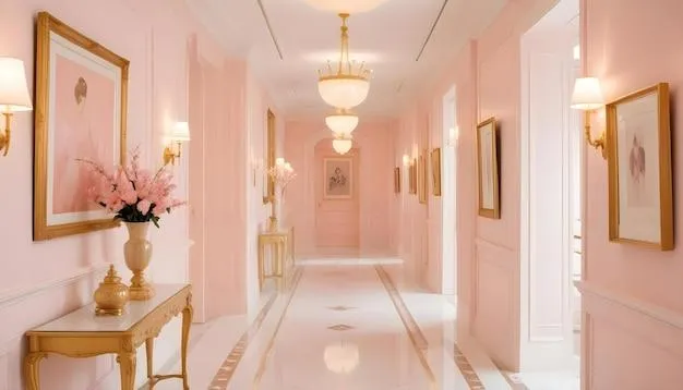 hallway haven soft light pink colour combination for walls