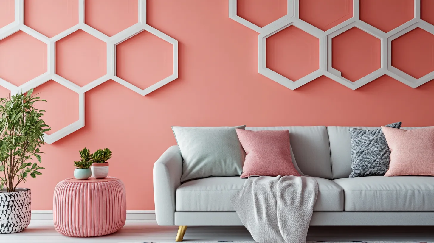 hexagon pattern wall putty design