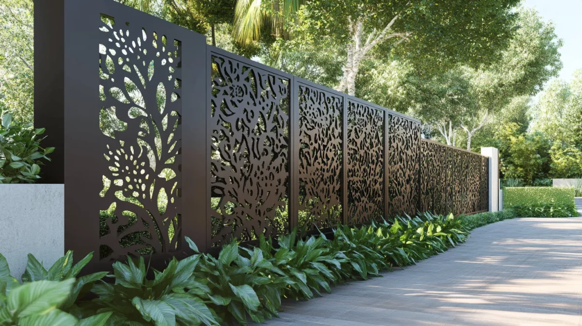 laser cut metal panels modern boundary wall railing design