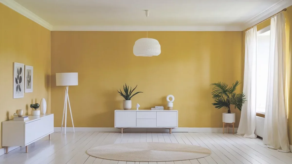 lemon yellow colour wall paint combination