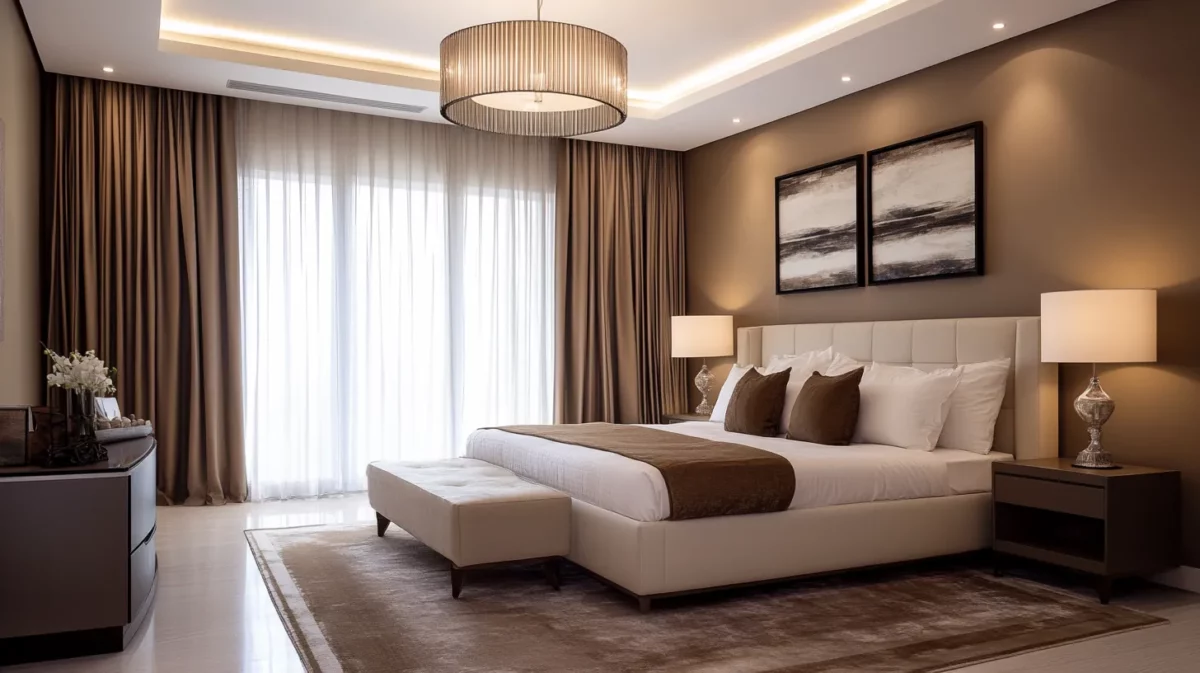 light beige colour combination for bedroom