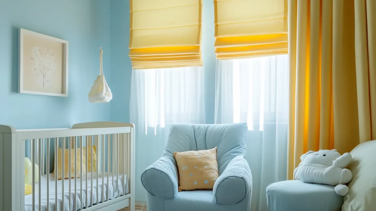 light blue and yellow colour combination for bedroom wall