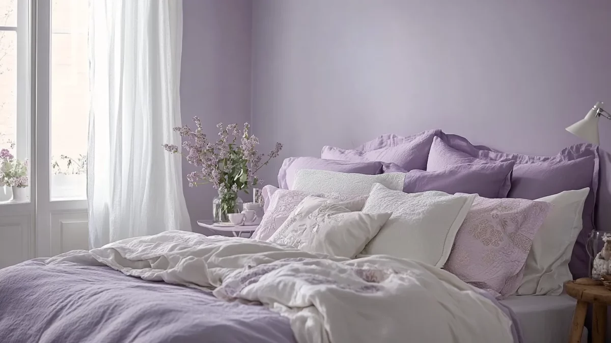 light lilac colour combination for bedroom