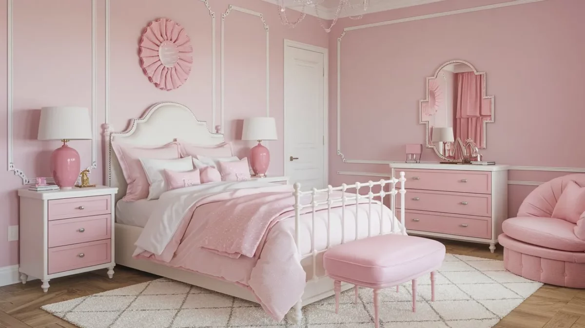 light pink colour walls for bedroom