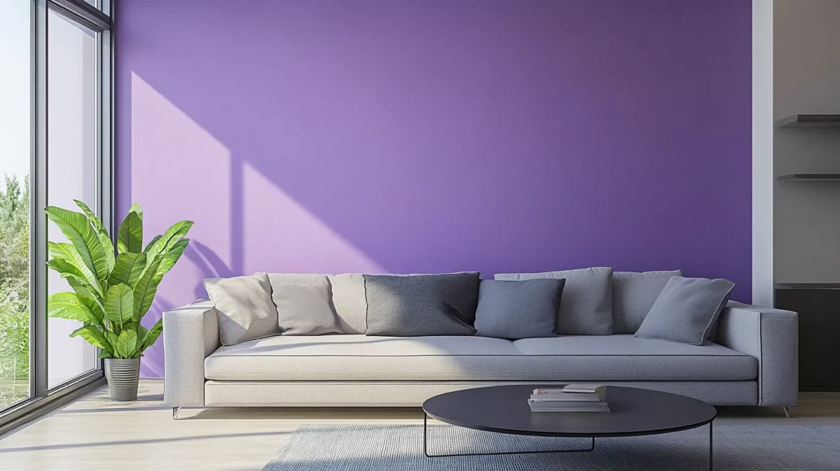 light purple and charcoal colour combination for wall