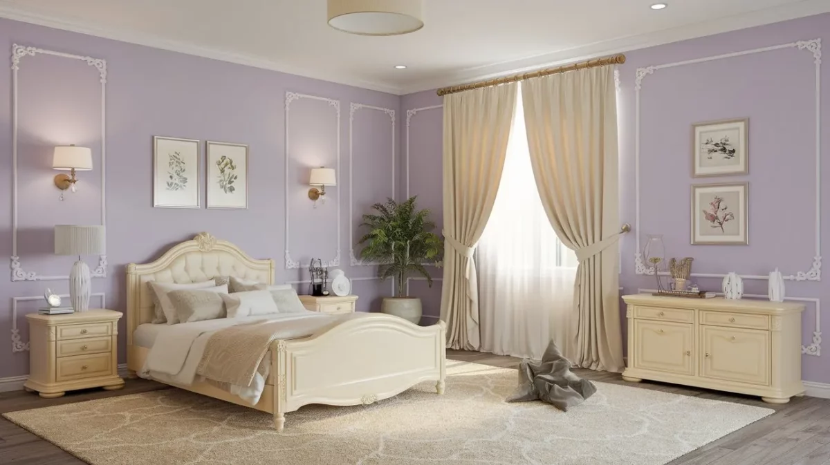 light purple and cream colour combination