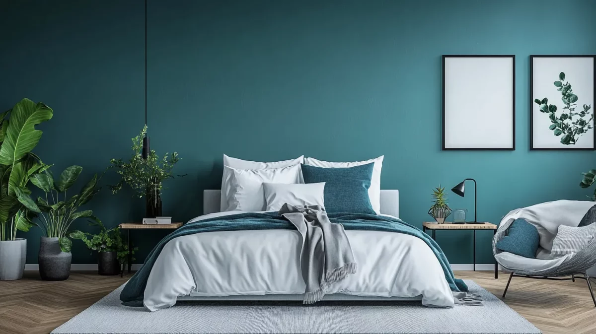 light teal colour combination for bedroom