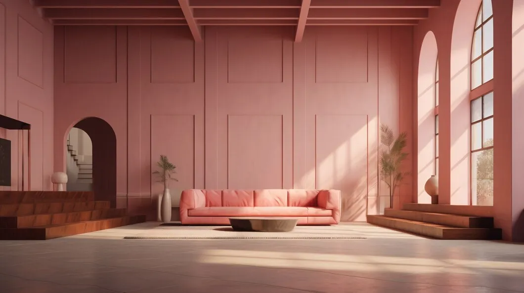 living room luxe wall colour combination with light pink