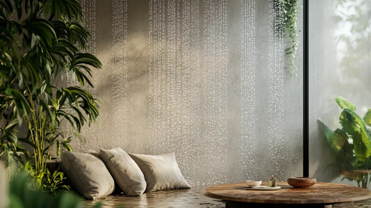 living room raindrops wall putty texture design