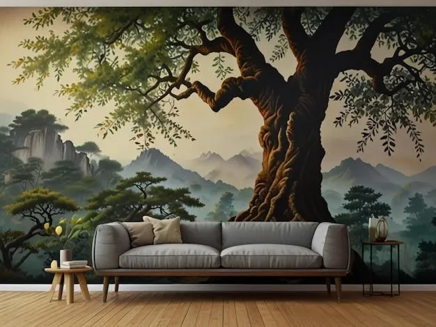 majestic tree living room 3d wall painting