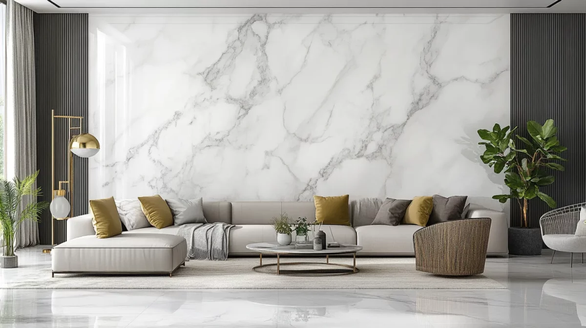 marble effect wall texture design for living room