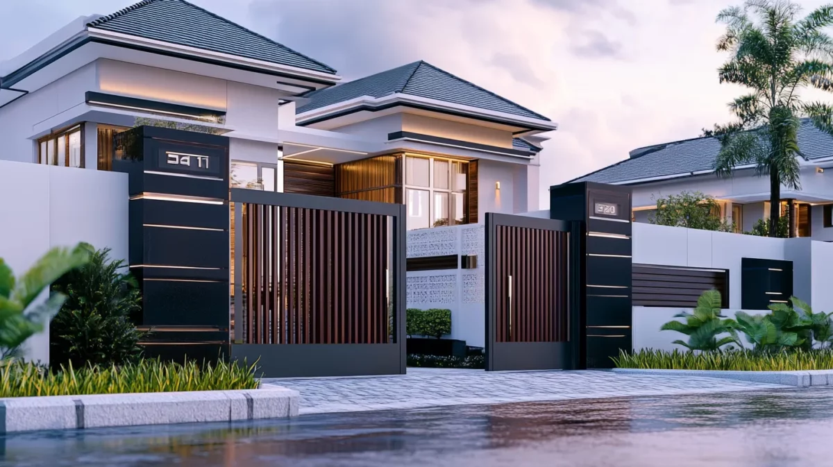 minimalist metal front gate design